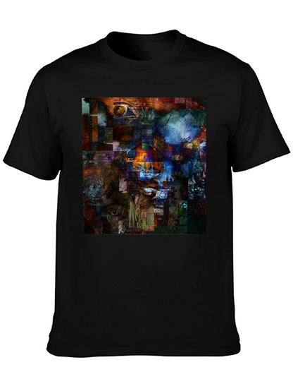Abstract Collage Art Print Black T-Shirt