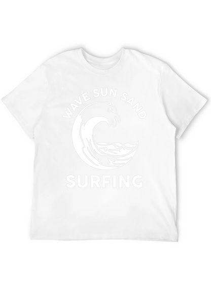 Wave Sun Sand Surfing Graphic Tee - Black