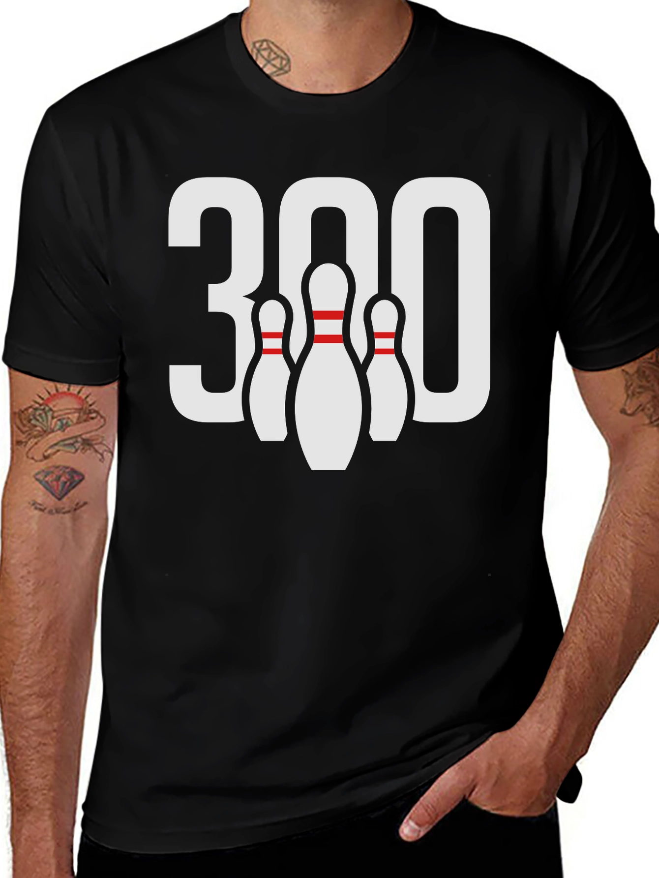 Bowling 300 Strike Black T-Shirt