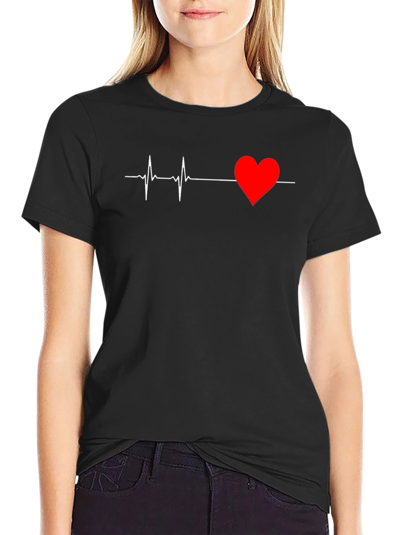 Heartbeat Graphic Tee - Modern Black T-Shirt