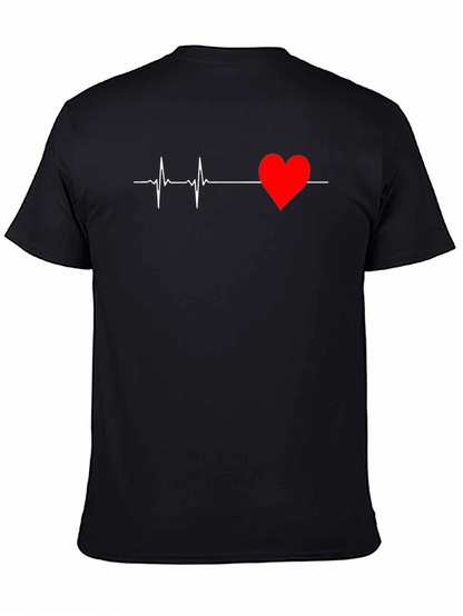 Heartbeat Graphic Tee - Modern Black T-Shirt