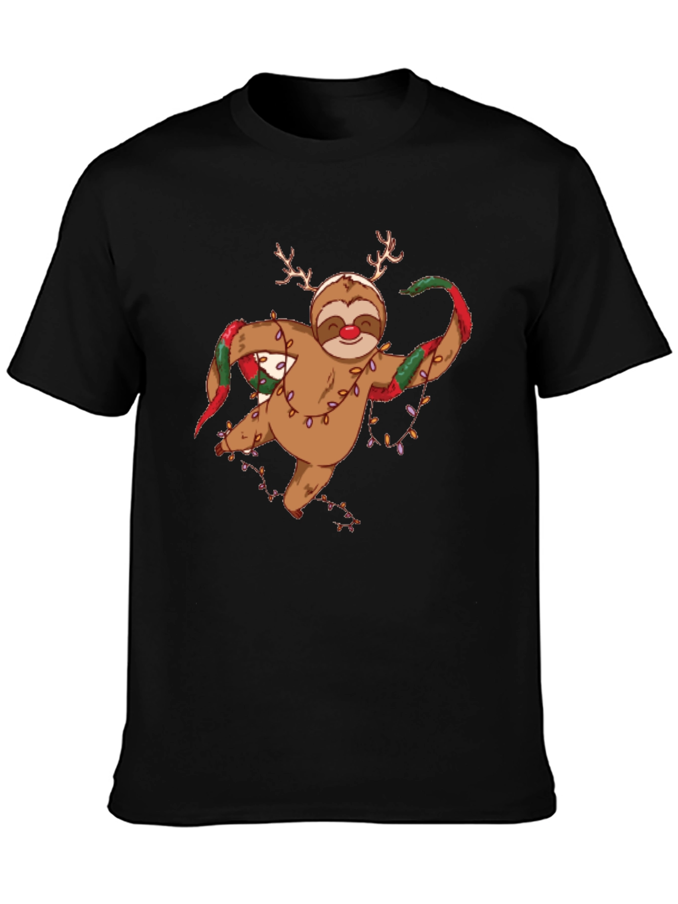 Holiday Sloth T-Shirt - Christmas Antlers