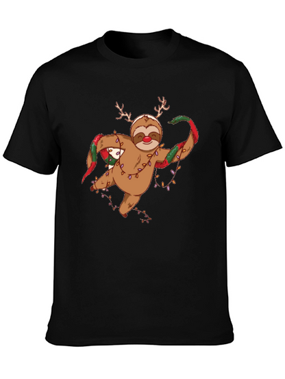 Holiday Sloth T-Shirt - Christmas Antlers