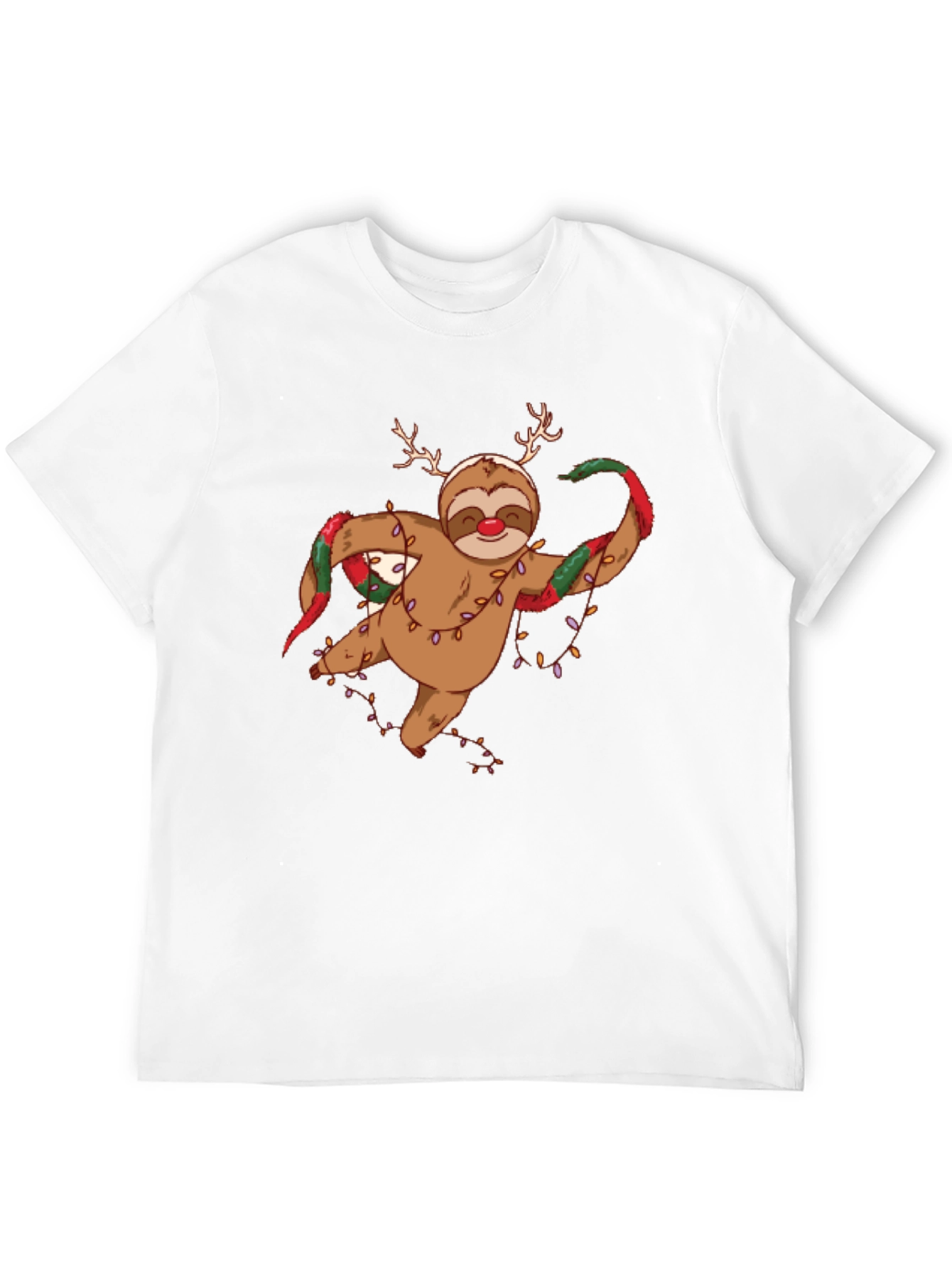 Holiday Sloth T-Shirt - Christmas Antlers
