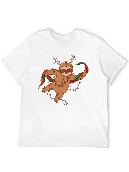 Holiday Sloth T-Shirt - Christmas Antlers