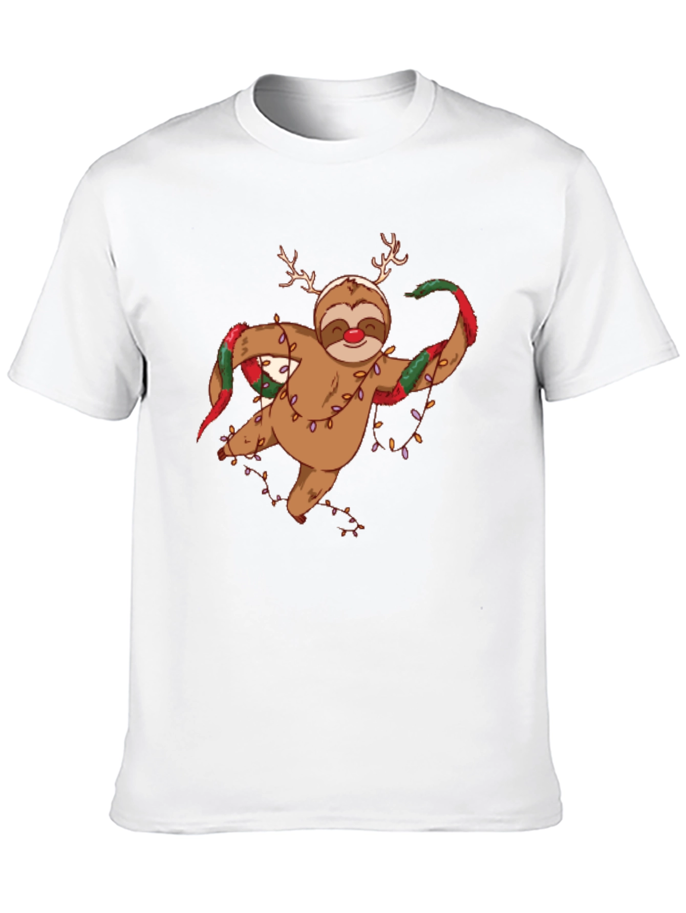 Holiday Sloth T-Shirt - Christmas Antlers