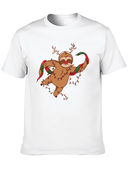 Holiday Sloth T-Shirt - Christmas Antlers