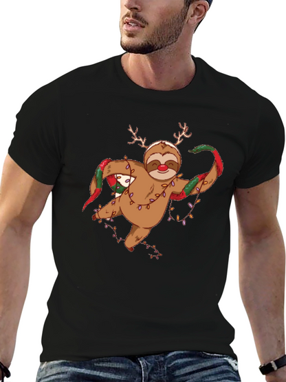 Holiday Sloth T-Shirt - Christmas Antlers