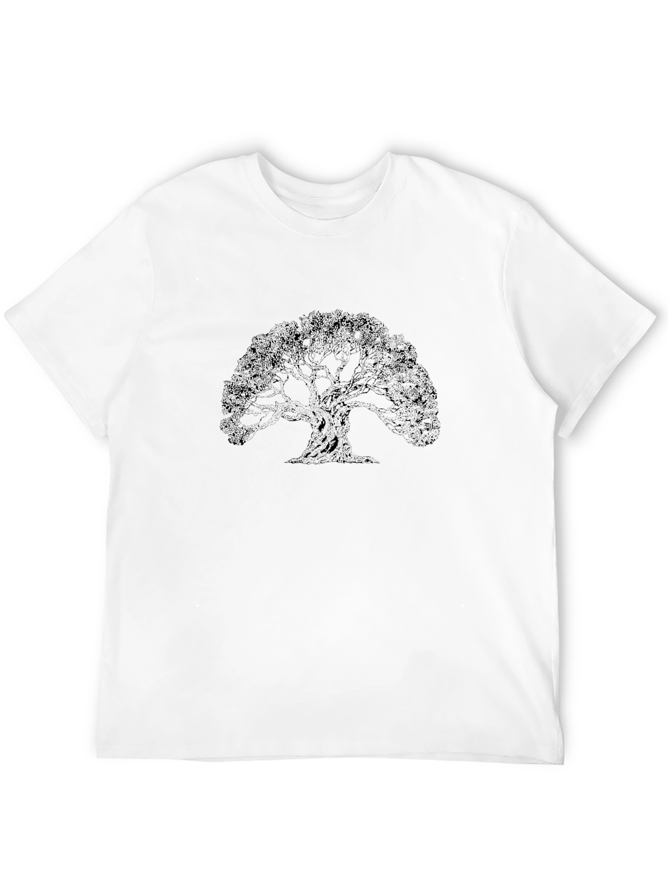Black T-Shirt with Tree Graphic Print