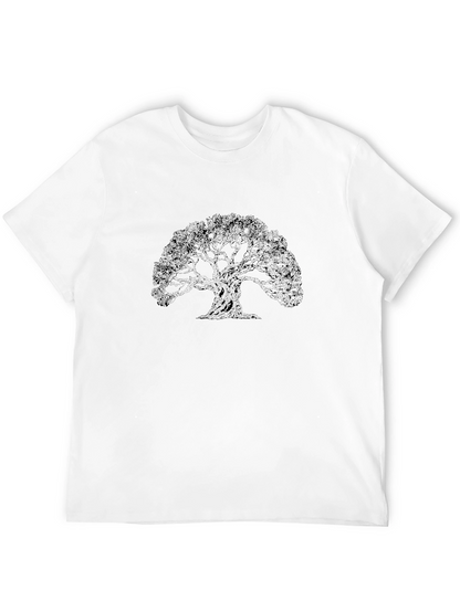 Black T-Shirt with Tree Graphic Print