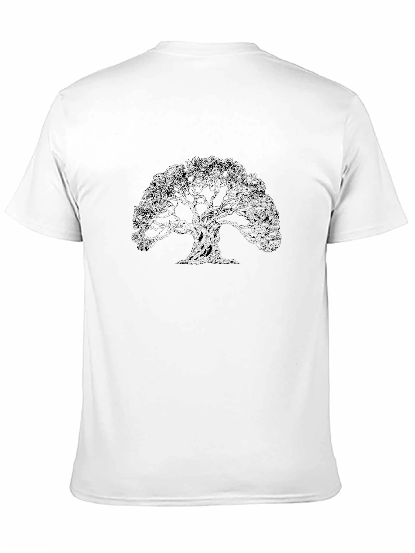Black T-Shirt with Tree Graphic Print