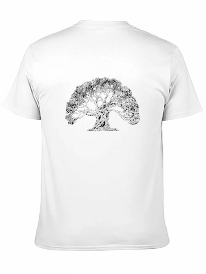 Black T-Shirt with Tree Graphic Print