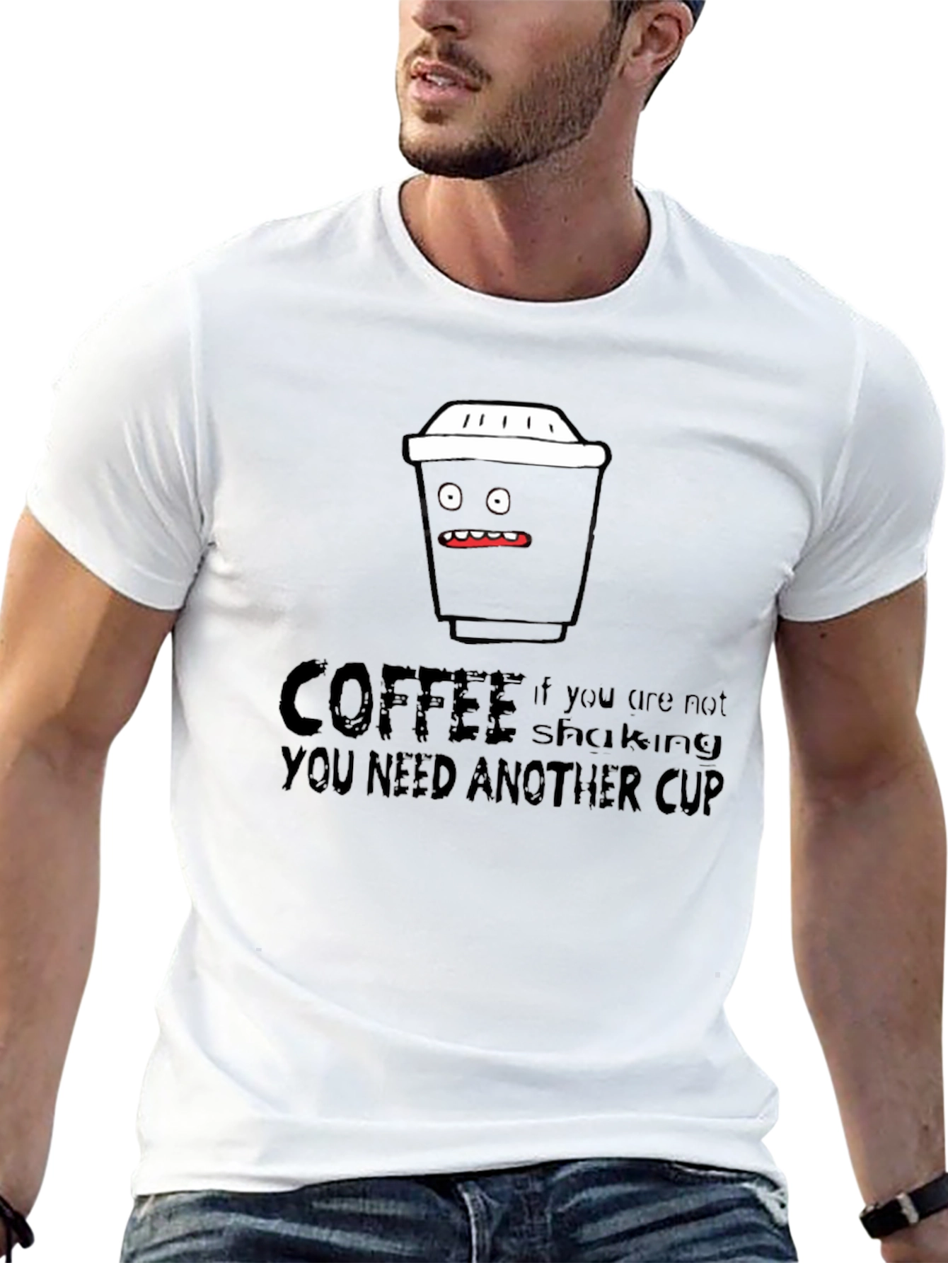Coffee Shaking Funny Black Graphic Tee