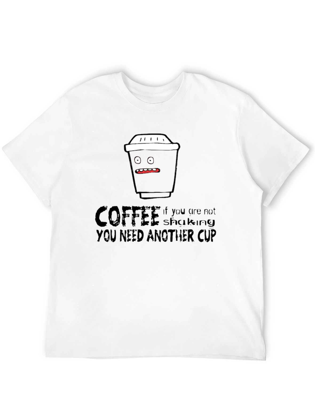 Coffee Shaking Funny Black Graphic Tee