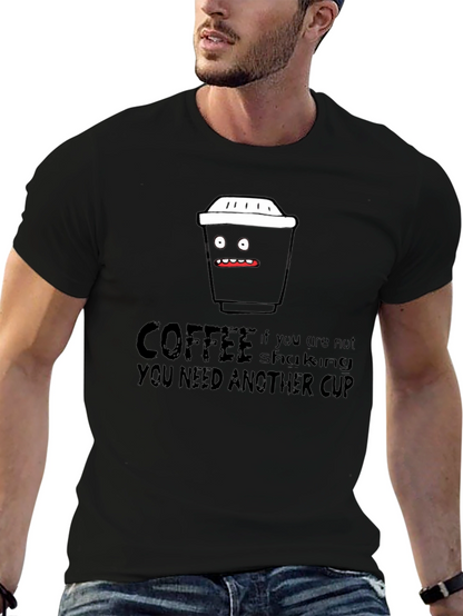 Coffee Shaking Funny Black Graphic Tee