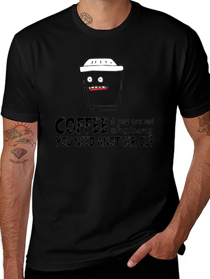 Coffee Shaking Funny Black Graphic Tee