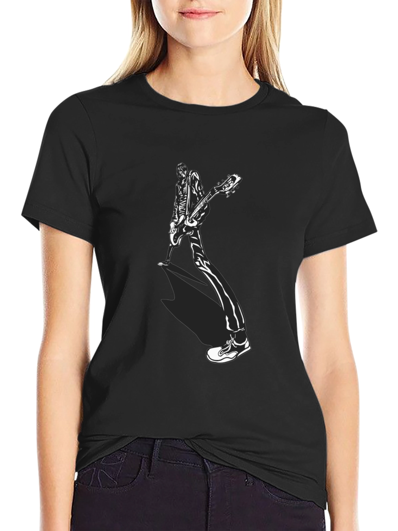 Guitar Player Graphic Tee - Black