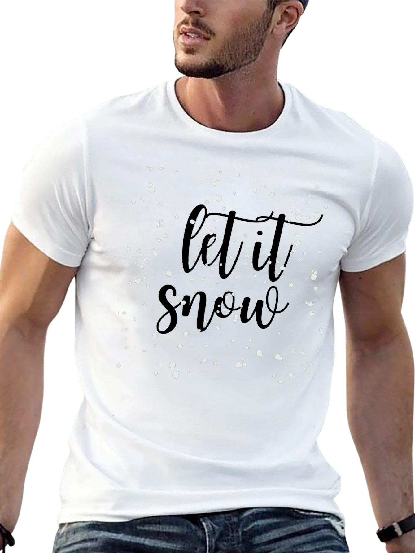 Let It Snow Black Graphic Tee