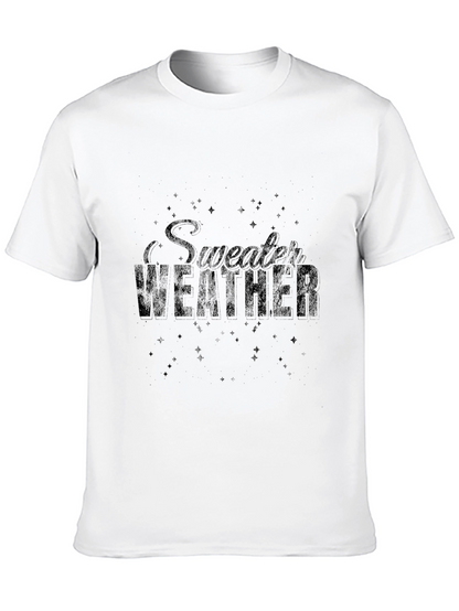 Sweater Weather Graphic Print Black T-Shirt