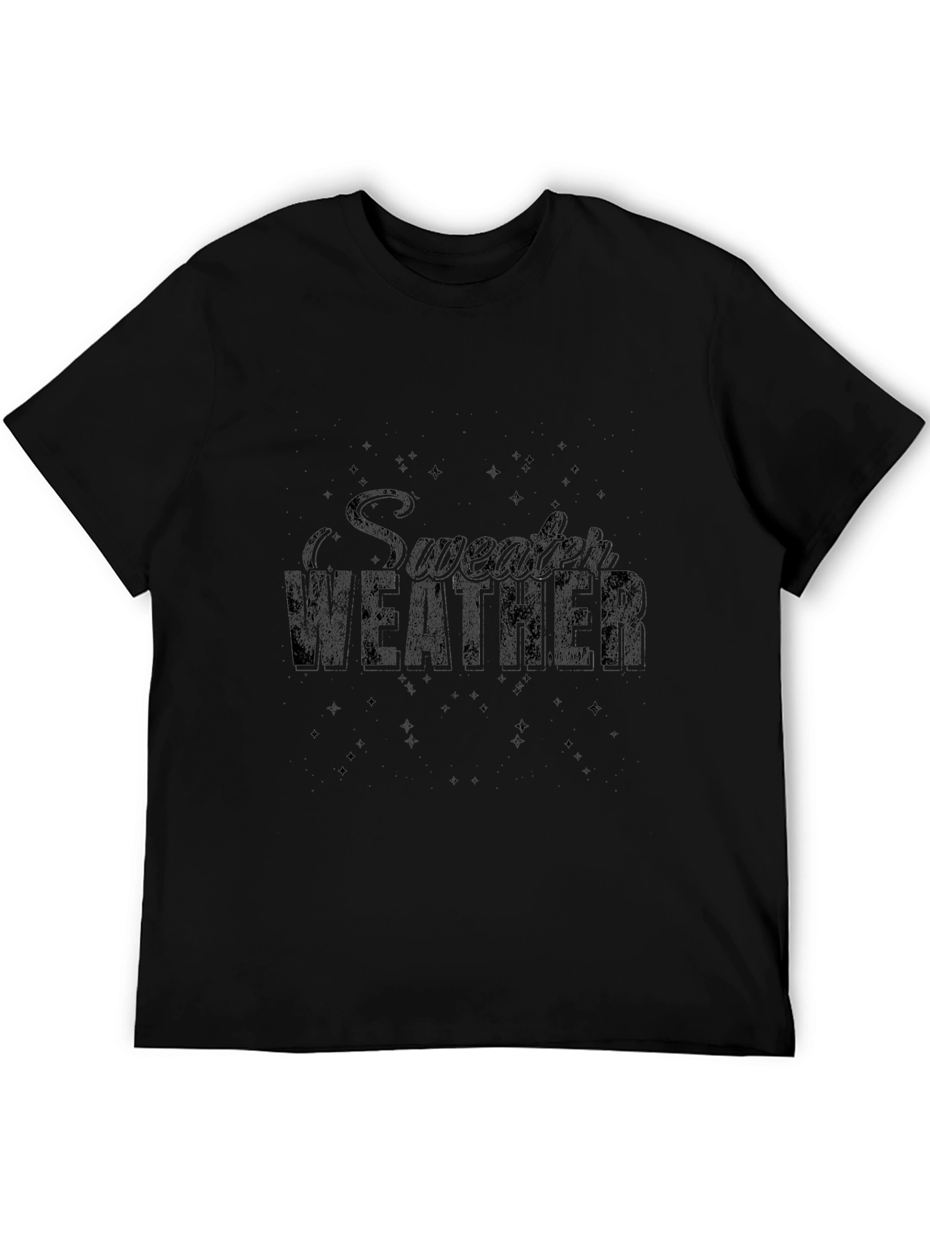 Sweater Weather Graphic Print Black T-Shirt