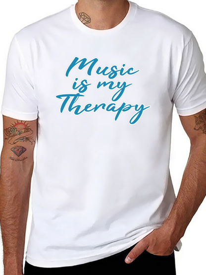 Music Is My Therapy T-Shirt - Black