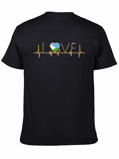 Djibouti Heartbeat Flag Love T-Shirt