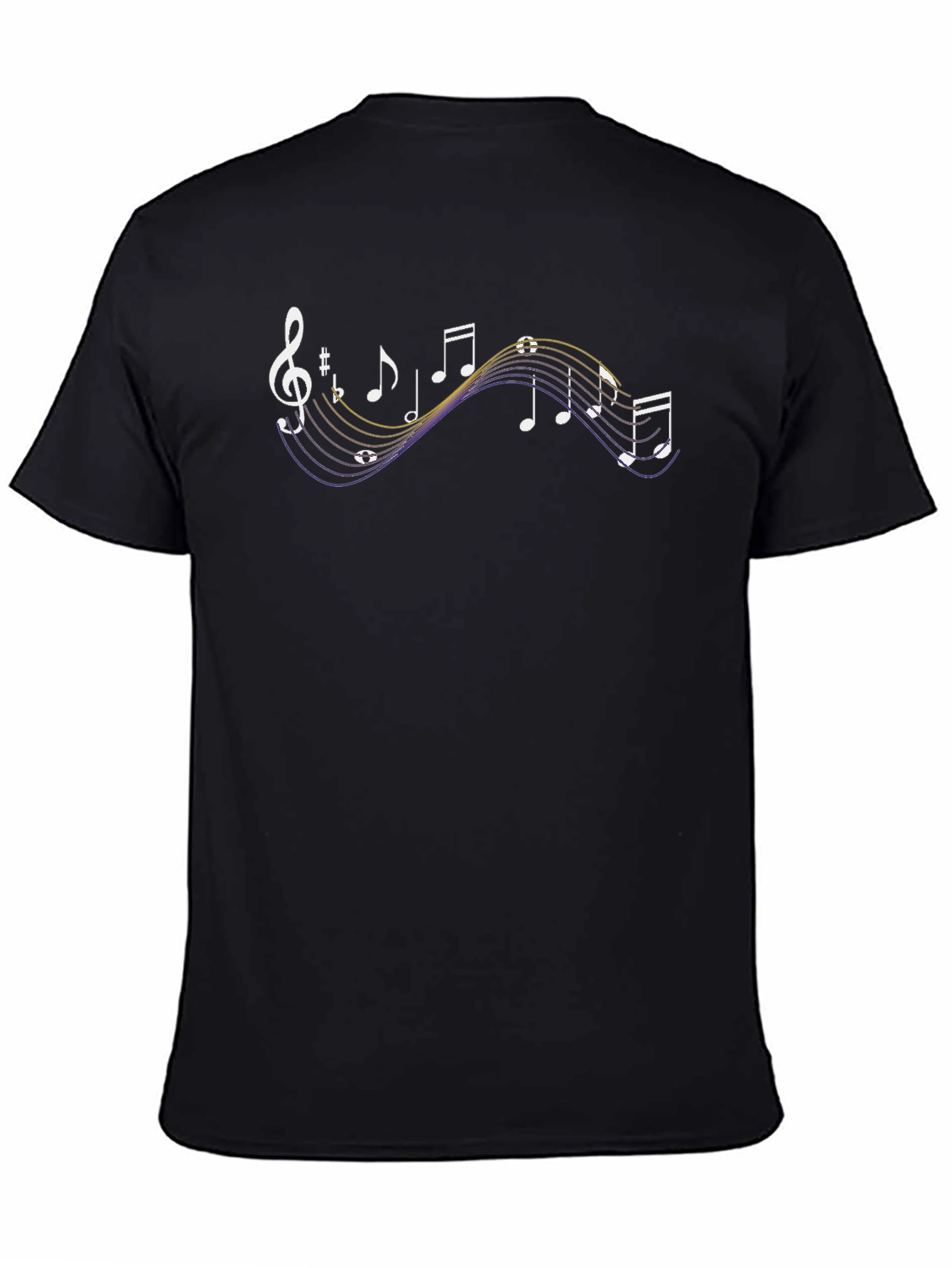 Musical Notes Graphic T-Shirt - Black