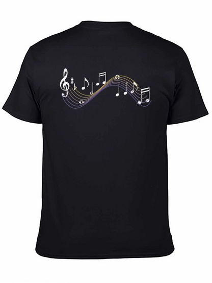 Musical Notes Graphic T-Shirt - Black