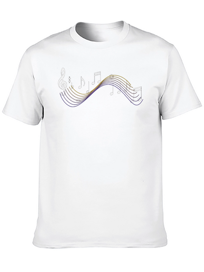 Musical Notes Graphic T-Shirt - Black