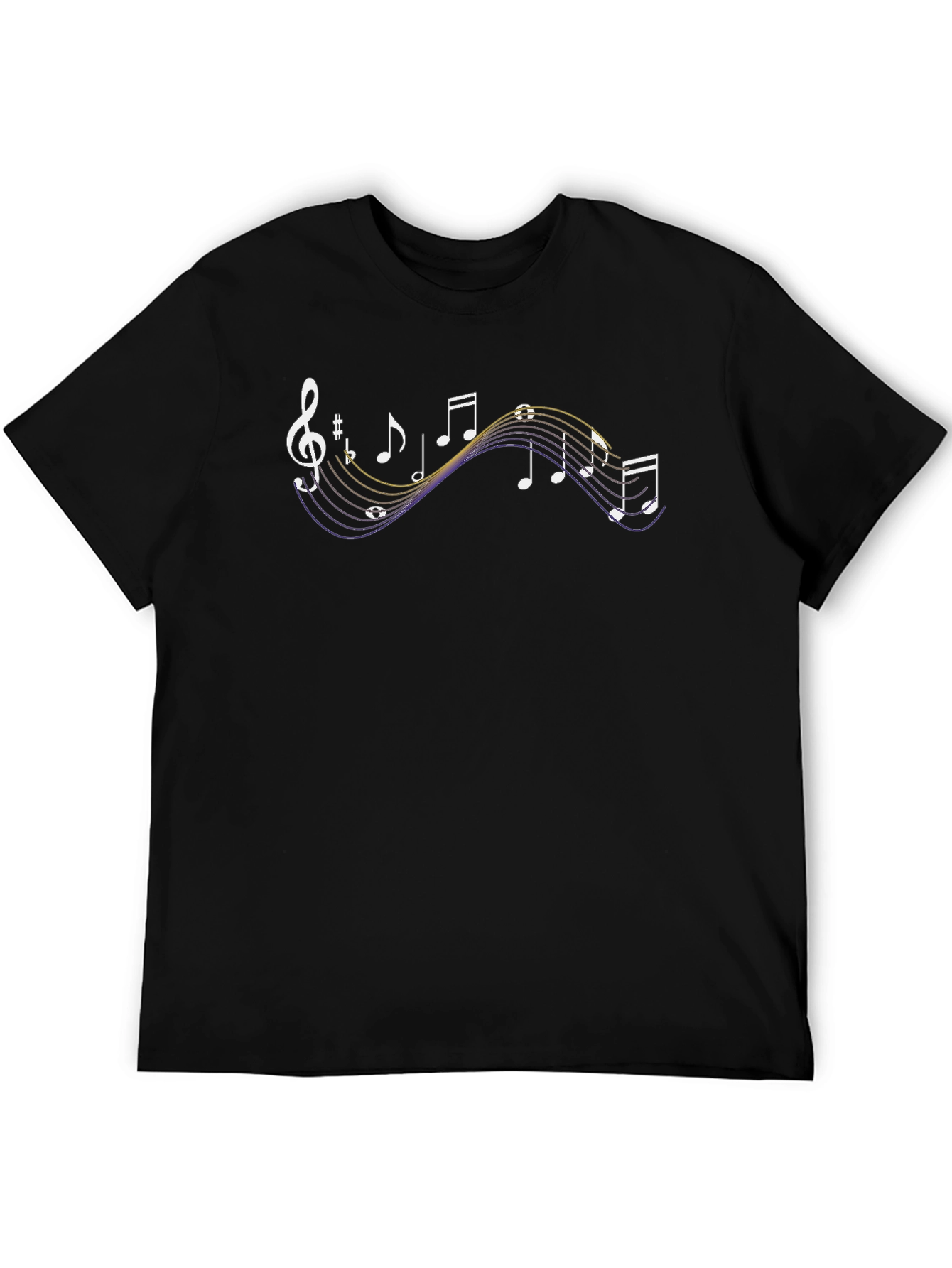 Musical Notes Graphic T-Shirt - Black
