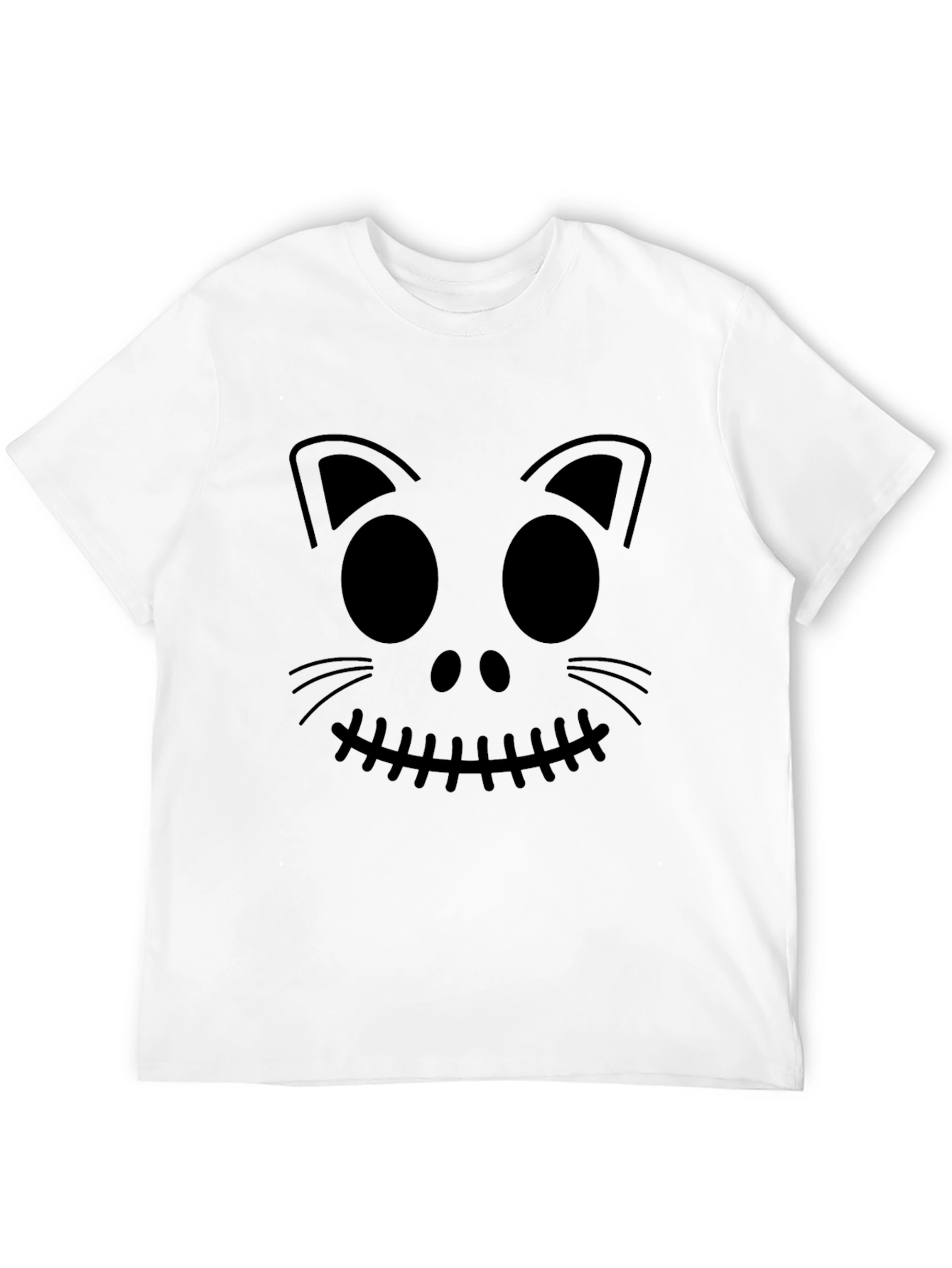 Halloween Cat Face Graphic Tee