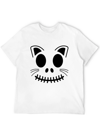 Halloween Cat Face Graphic Tee