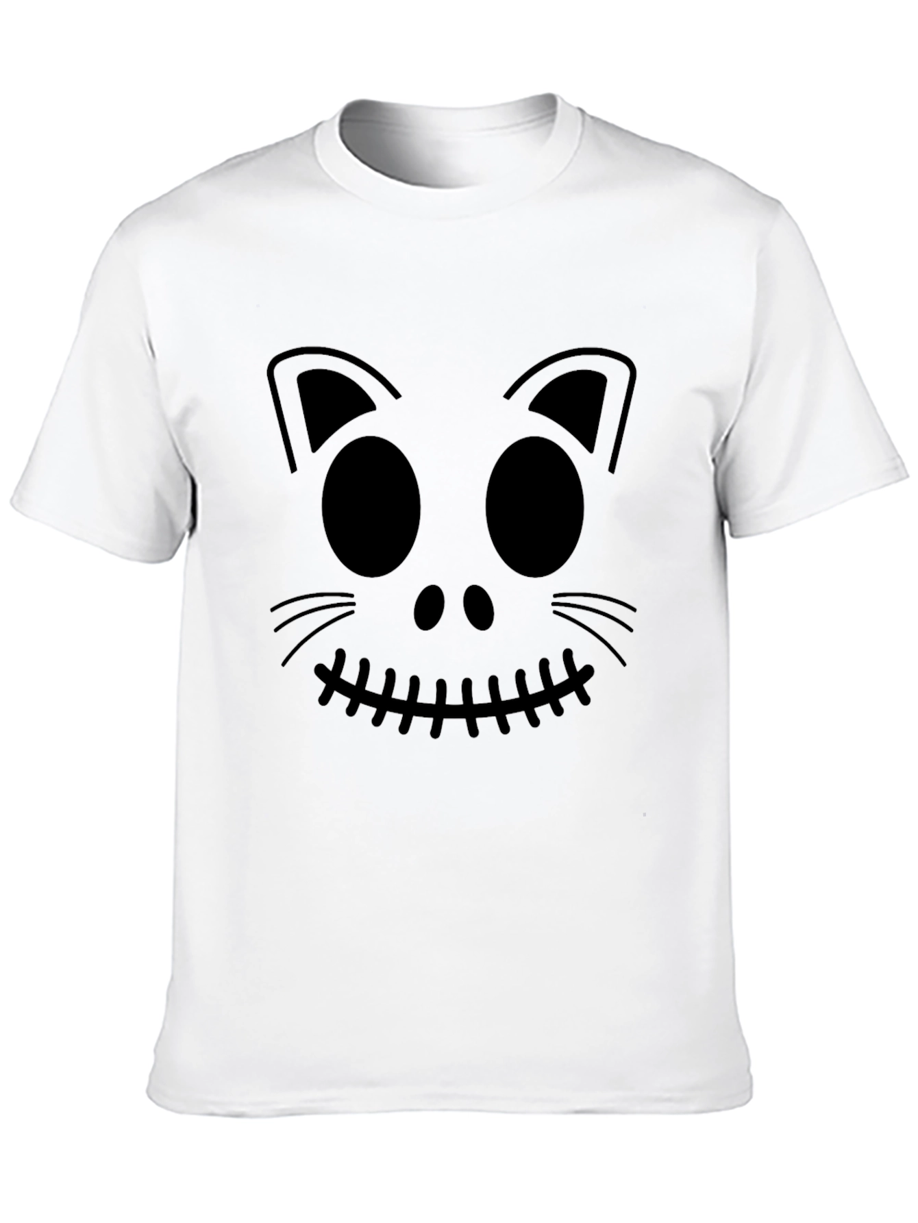 Halloween Cat Face Graphic Tee