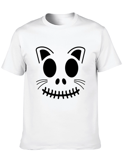 Halloween Cat Face Graphic Tee