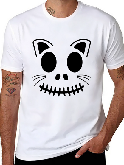 Halloween Cat Face Graphic Tee