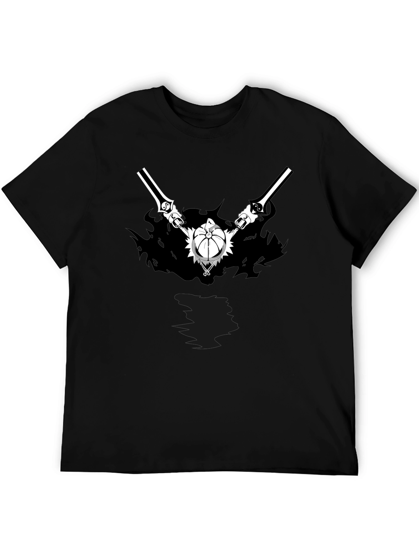 Anime Graphic Print Black T-Shirt