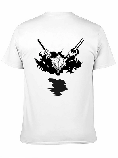 Anime Graphic Print Black T-Shirt