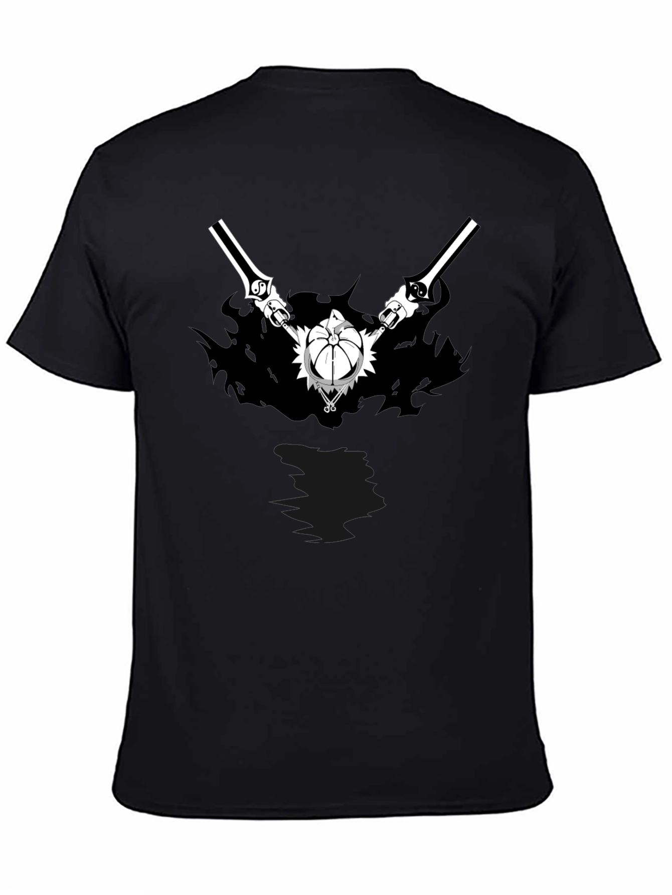 Anime Graphic Print Black T-Shirt