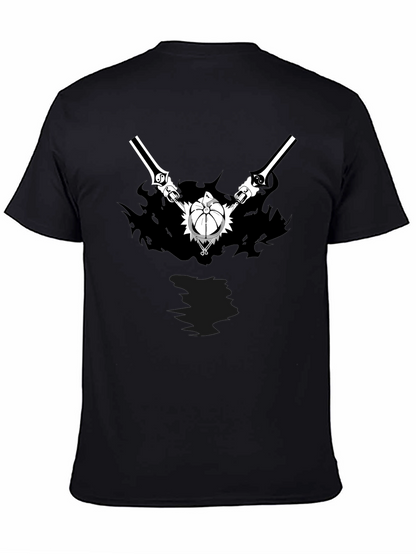 Anime Graphic Print Black T-Shirt