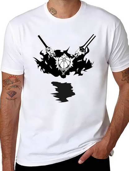 Anime Graphic Print Black T-Shirt