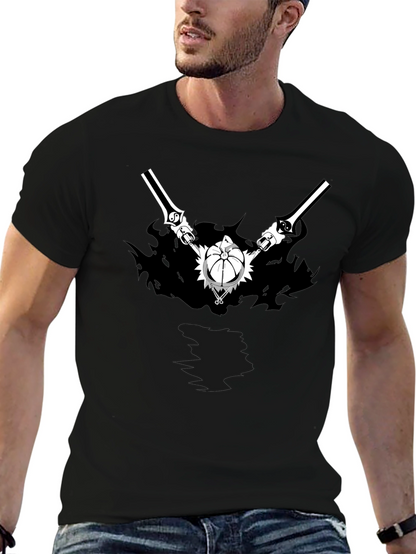 Anime Graphic Print Black T-Shirt