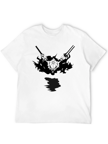 Anime Graphic Print Black T-Shirt