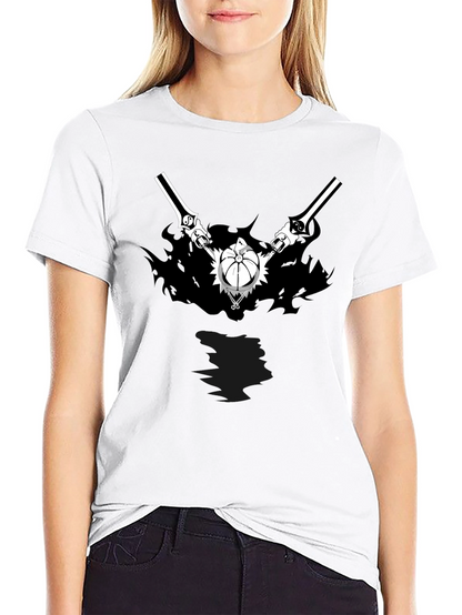 Anime Graphic Print Black T-Shirt