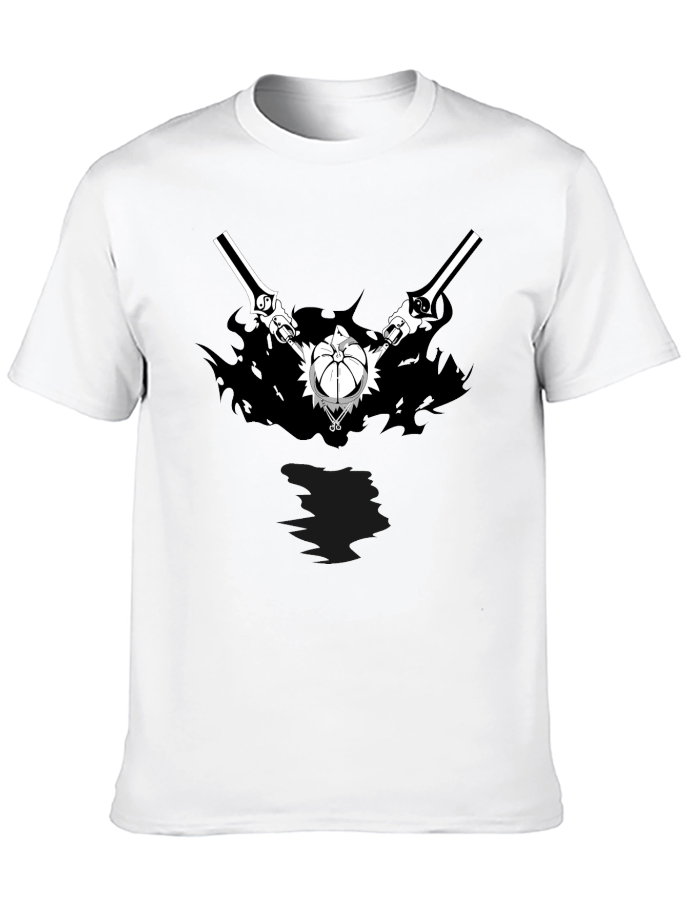 Anime Graphic Print Black T-Shirt