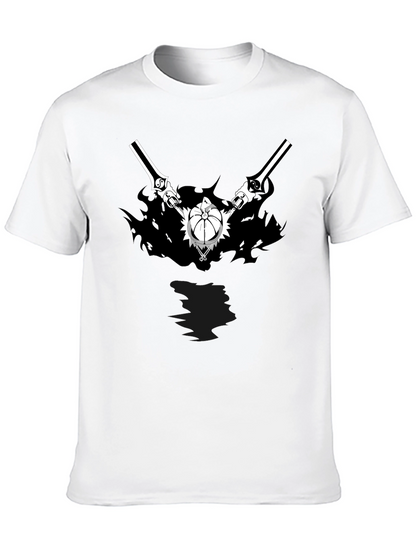 Anime Graphic Print Black T-Shirt