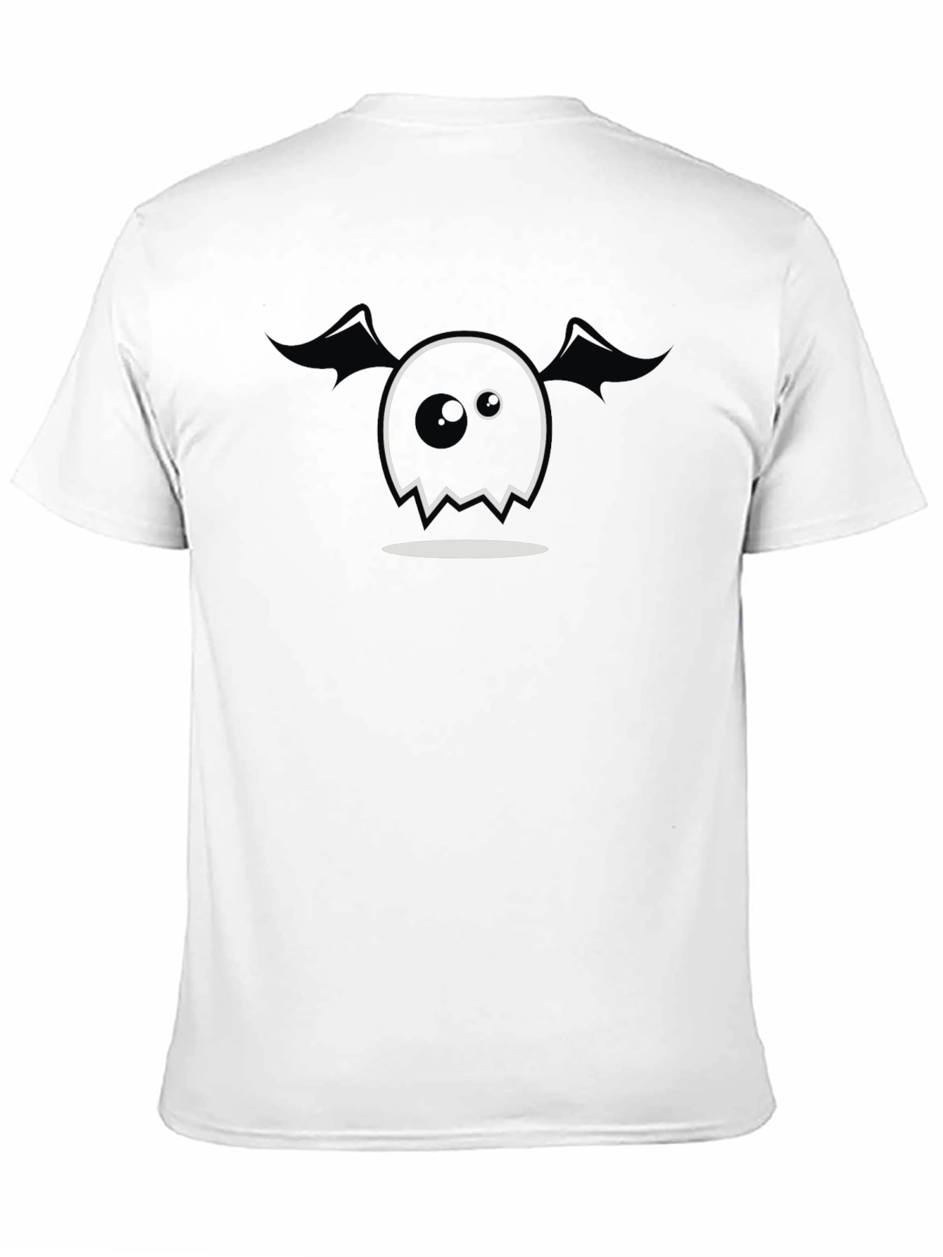 Spooky Cute Ghost Graphic Tee - Black Cotton Blend