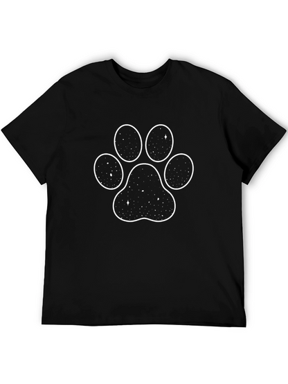 Cosmic Paw Print T-Shirt - Black Graphic Tee
