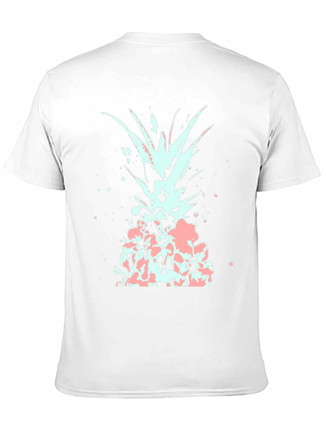 Mens Black T-Shirt with Abstract Pineapple Design