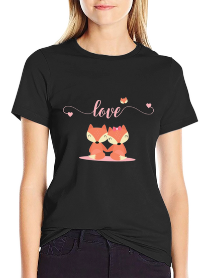 Love Foxes Black T-Shirt