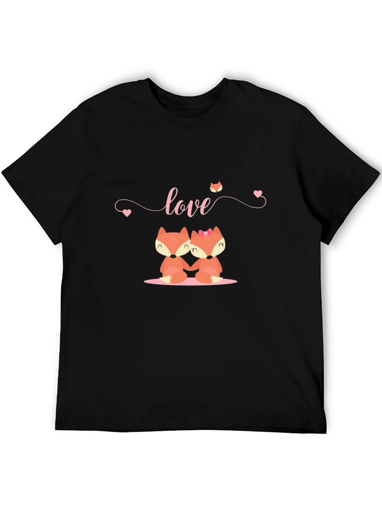 Love Foxes Black T-Shirt